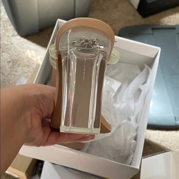 Steven Nude Women's Heels with Transparent Straps - Picture 3 of 4